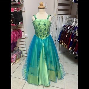 Size 6 Rachel Allan Perfect Angel Blue Green Beaded Long Pageant Ballgown Dress